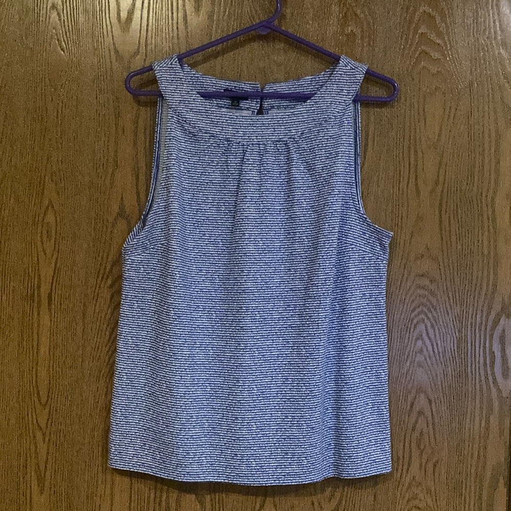 Cute Blue & White Sleeveless Top by Talbots